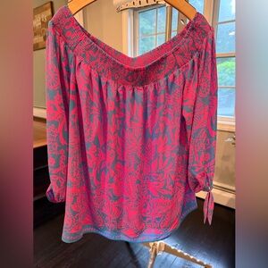 Lilly Pulitzer Pink and Blue Floral Blouse